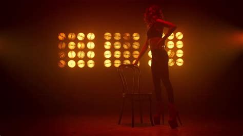 Girl Performing Strip Dance In Nightclub Stage Stock Footage Videohive