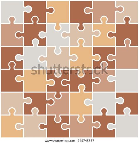 Jigsaw Colorful Puzzle Nude Color Puzzle Stock Vector Royalty Free