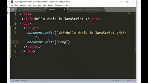 Hello World In Javascript Youtube