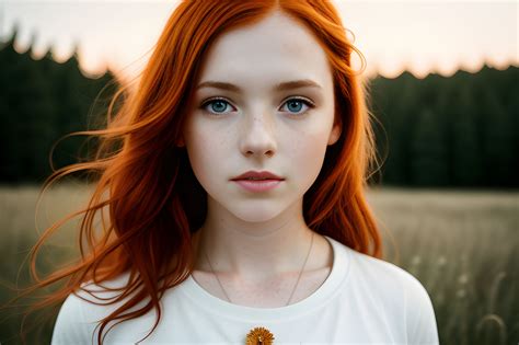 portrait of a girl with red hair and freckles viarami