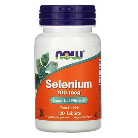 Now Foods Selenium 100 Mcg 100 Tablets Iherb