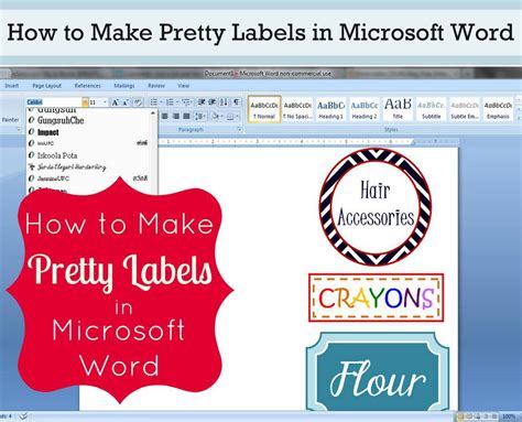 Microsoft word allows us to create labels for a variety of purposes: How to Make Pretty Labels in Microsoft Word + FREE ...