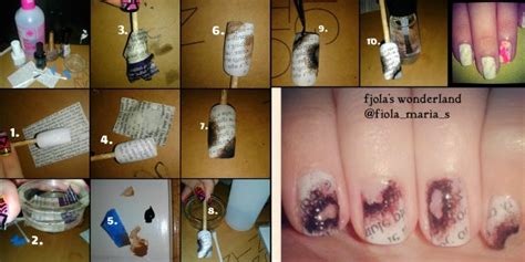 Swipe your polish brush over a paper towel a few. Fjola's Wonderland: STEP BY STEP BURNED NEWSPAPER NAILS