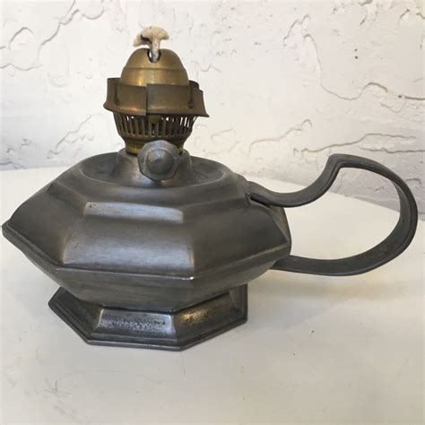 Vintage Pewter Oil Lamp By Ma Made In Italy X Etsy Oil Lamps