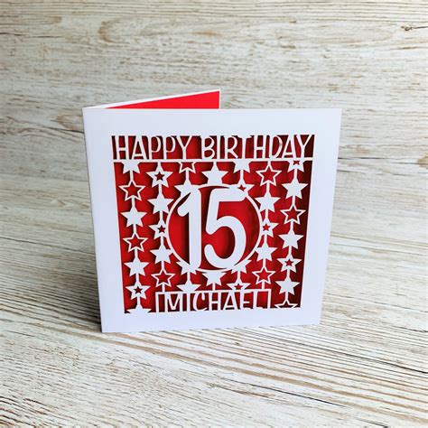 15th Birthday Card Boy Personalised 15th Birthday Card Boy Etsy Uk