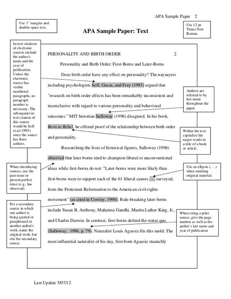 This page reflects the latest version of the apa publication manual (i.e however, for your convenience, we have provided two versions of our apa 7 sample paper below. APA Sample Paper - by Chaffey College Writing Center