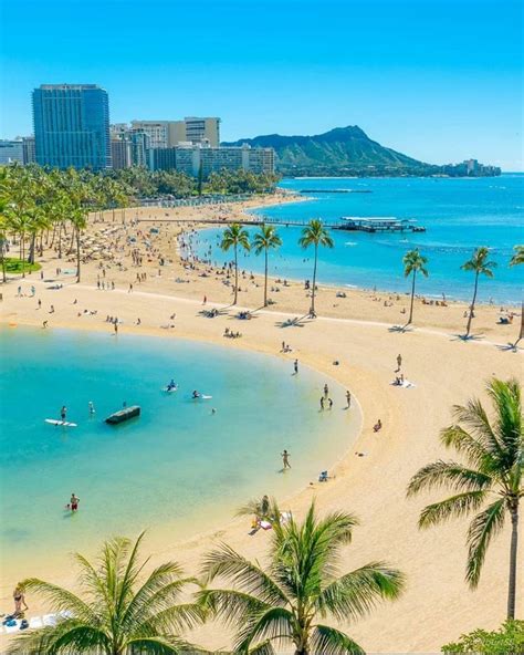 Waikiki Beach Honolulu Hawaii Voyage Hawaii Lieux De Vacances