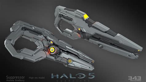 Artstation Halo 5 Suppressor Andrew Bradbury Sci Fi Weapons Weapon
