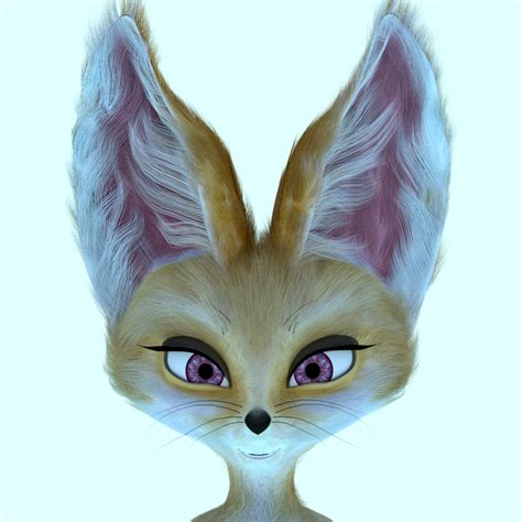 Female Fennec Fox 3d Model