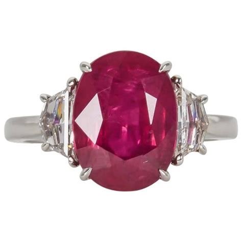 5 Carat Gia Cert Ruby Diamond Platinum Ring For Sale At 1stdibs