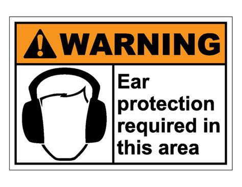 Warning Ear Protection Required In This Area Sign Veteran Safety