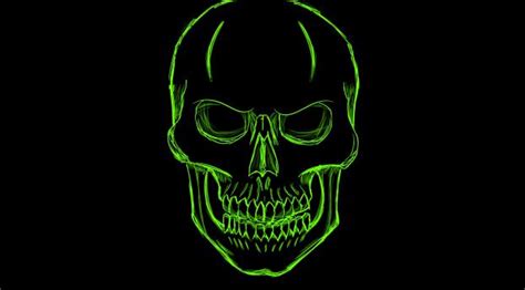 2560x1080 Dark Green Skull Minimalism Art 2560x1080 Resolution