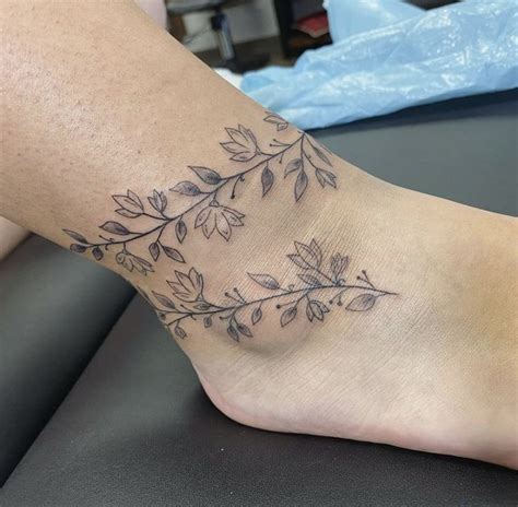 Floral Anklet Tattoo Wrap Around Wrist Tattoos Wrap Around Ankle