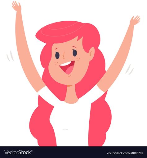 Excited Woman Cartoon Character Royalty Free Vector Image