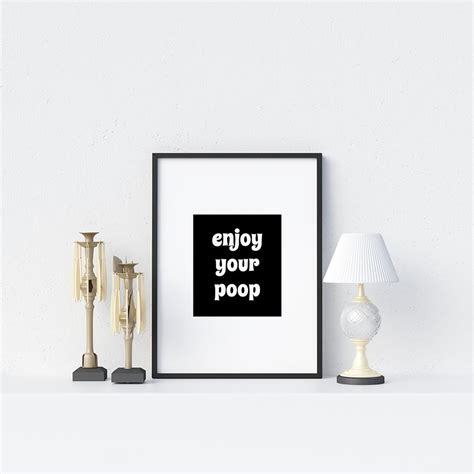 Enjoy Your Poop Bathroom Wall Décor Minimalist Wall Art New Home Print
