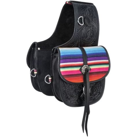 Tough 1 Black Serape Leather Saddle Bag Lazy B Western Wear And Tack