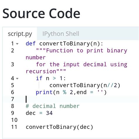 Python Program To Convert Decimal To Binary Using Recursion Follow Coder Forevers Code