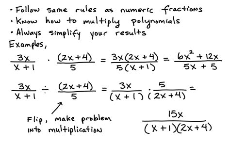 Multiplying And Dividing Rational Expressions Learning