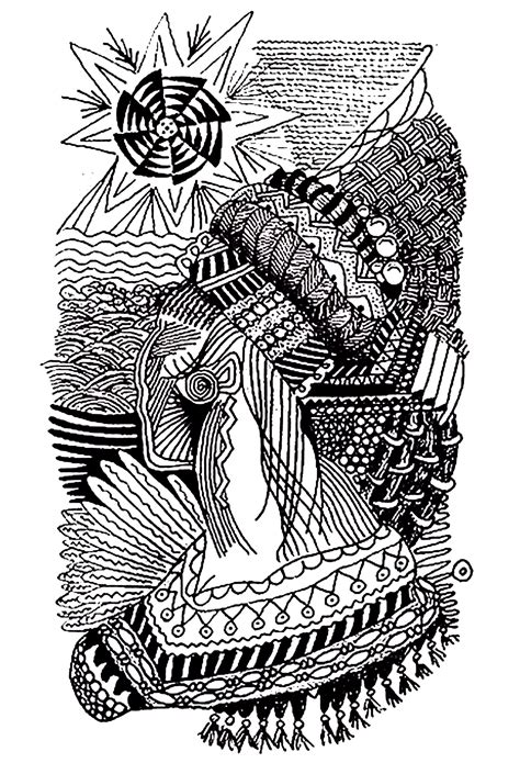 African Woman Africa Adult Coloring Pages