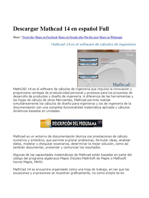 Descargar Mathcad 14 En Español Full