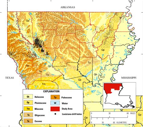 Figure E1 Map Of Northern Louisiana Showing Generalized Geology