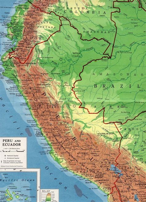 Discover sights, restaurants, entertainment and hotels. Peru & Ecuador Map, Vintage Map of South America- 1940s ...