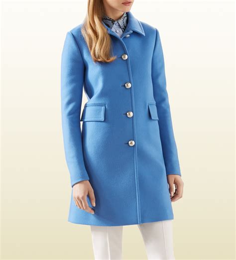 Womens Blue Wool Coat Han Coats