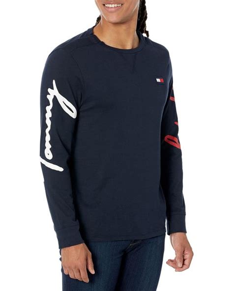Tommy Hilfiger Mens Adaptive Signature Long Sleeve T Shirt With Zipper