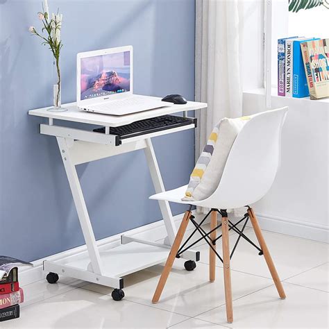 Boju Z Shape Mobile Laptop Pc Table Desk With Wheels Small