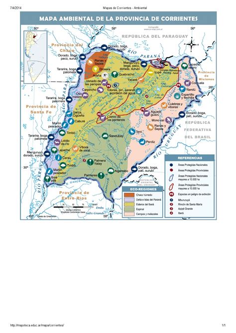 Mapa Para Imprimir De Corrientes Argentina Mapa Ambiental De Corrientes Mapoteca De Educ Ar