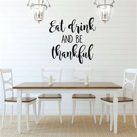 Kitchen Or Dining Room Wall Vinyl Decal Eat Drink And Be Etsy