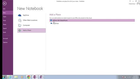 Onenote 2013 Create A Notebook Youtube
