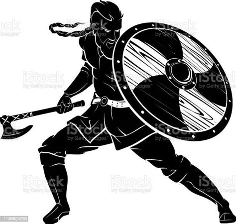 Viking Battle Stance Silhouette Stock Illustration Download Image Now