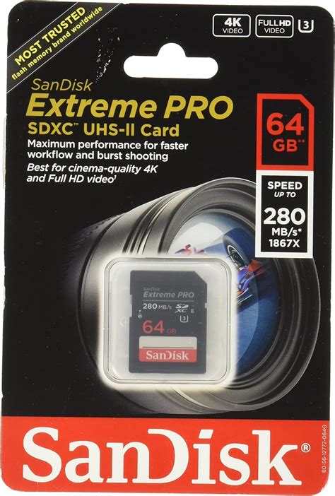 Sandisk Extreme Pro Flash Memory Card 64 Gb Sdxc Uhs Ii Sdsdxpb