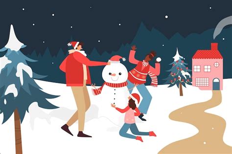 Free Vector Christmas Snow Scene