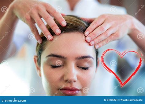 composite image of a head massage on a woman with a love heart stock illustration illustration