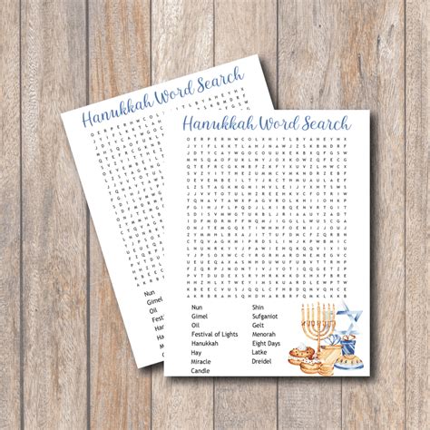 Printable Hanukkah Word Search Everyday Party Magazine