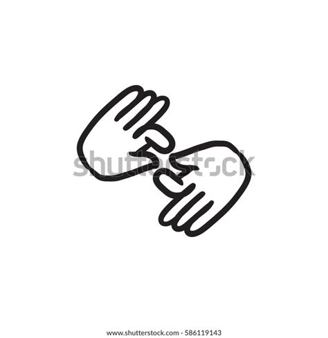 Finger Language Vector Sketch Icon Isolated Stock Vector Royalty Free