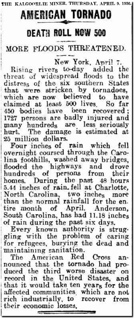 1936 Tornadoes Third Worst Red Cross Disaster Real Climate Science