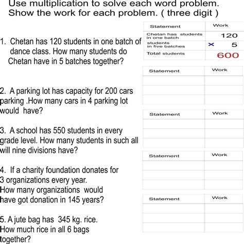 Below is a list of all our algebra worksheets. 3 Digit Multiplication Word Problems Worksheets | Times Tables Worksheets