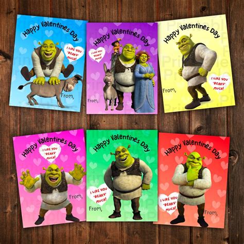 Shrek Valentines Day Cards Shrek Valentines Day Cards Etsy