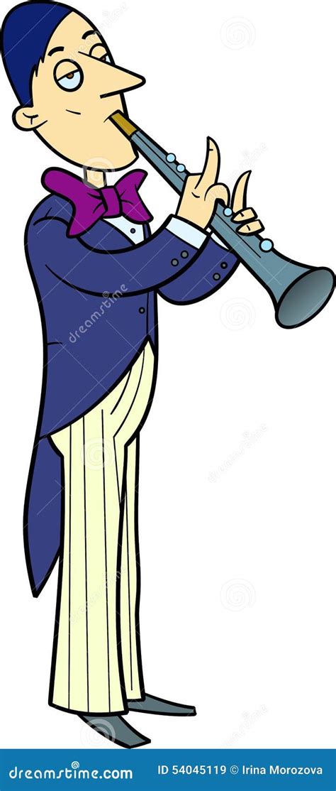 Orchestra Musician Playing The Clarinet Stock Vector Illustration Of