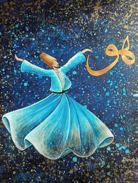 Original Sufi Rumi Whirling Dervish PaintingSufi Dance Art Etsy