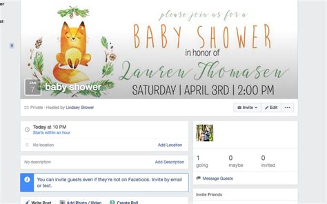 Facebook Event Headerwoodland Baby Shower Gender Neutral Etsy