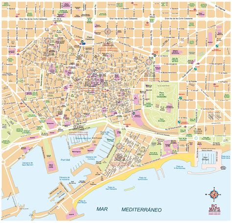 Barcelona Centro Mapa Vectorial Eps Bc Maps Mapa Vectorial Eps