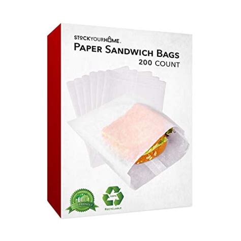 Paper Sandwich Bags Bulk Wax Paper 200 Pack 7 X 6 X 1 Wet Wax Paper