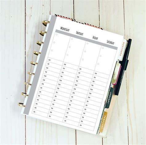 Happy Planner Classic Size Weekly Hourly Layout Etsy