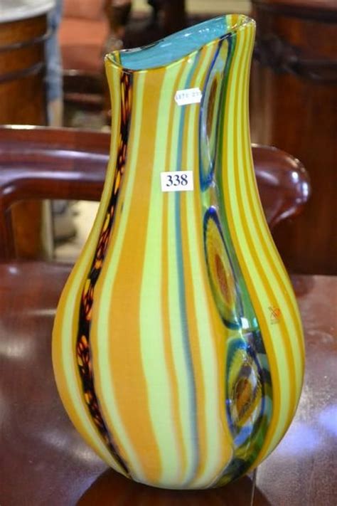 Luca Vidal S Signed Murano Glass Vase Venetian Murano Glass