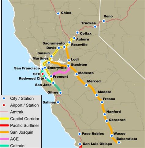 Amtrak Map Northern California
