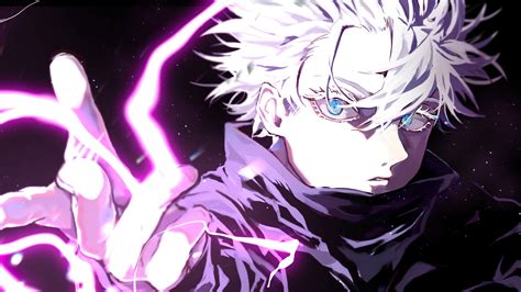 Blue Eyes Boy Jujutsu Kaisen White Hair Satoru Gojo School Uniform 4k